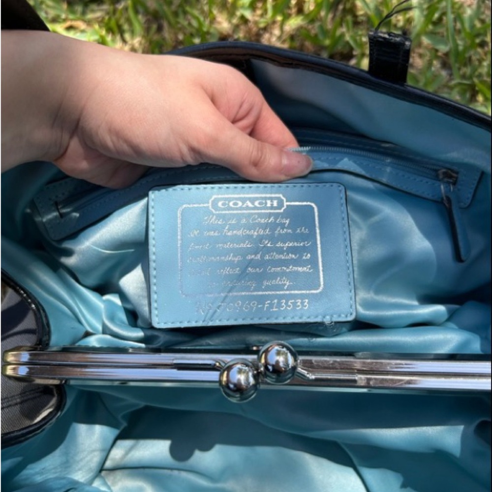 Coach Black and Gray Signature Tote - Picture 8 of 12